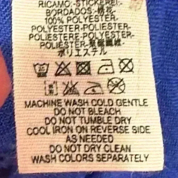 Free People Oxford Embroidered Mini Swing Dress Size Medium Cobalt Blue Indie - Picture 14 of 14